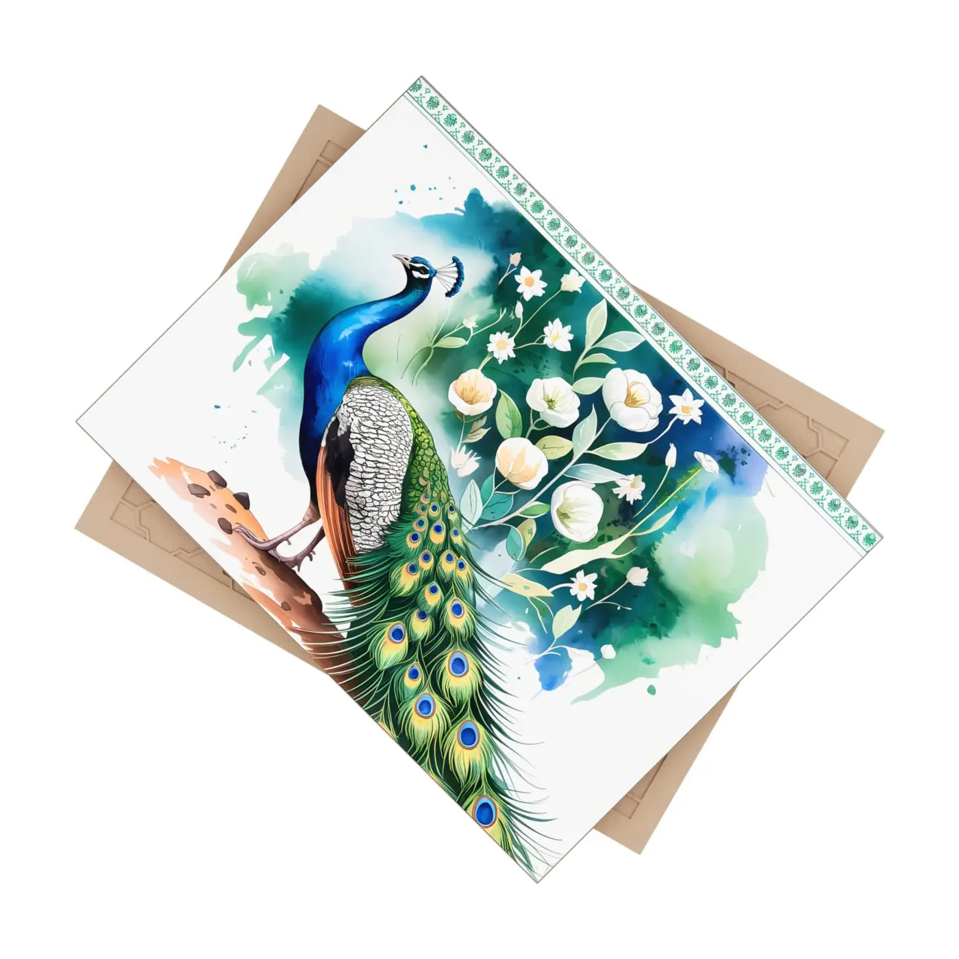 Vibrant Peacock Ceramic Photo Tile - Wall Decor - DipaliZ