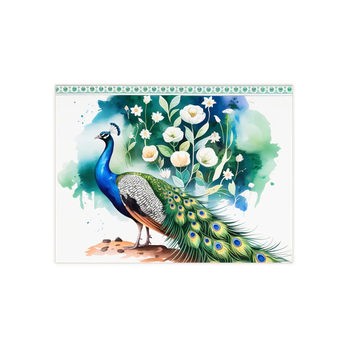 Vibrant Peacock Ceramic Photo Tile - Wall Decor - DipaliZ