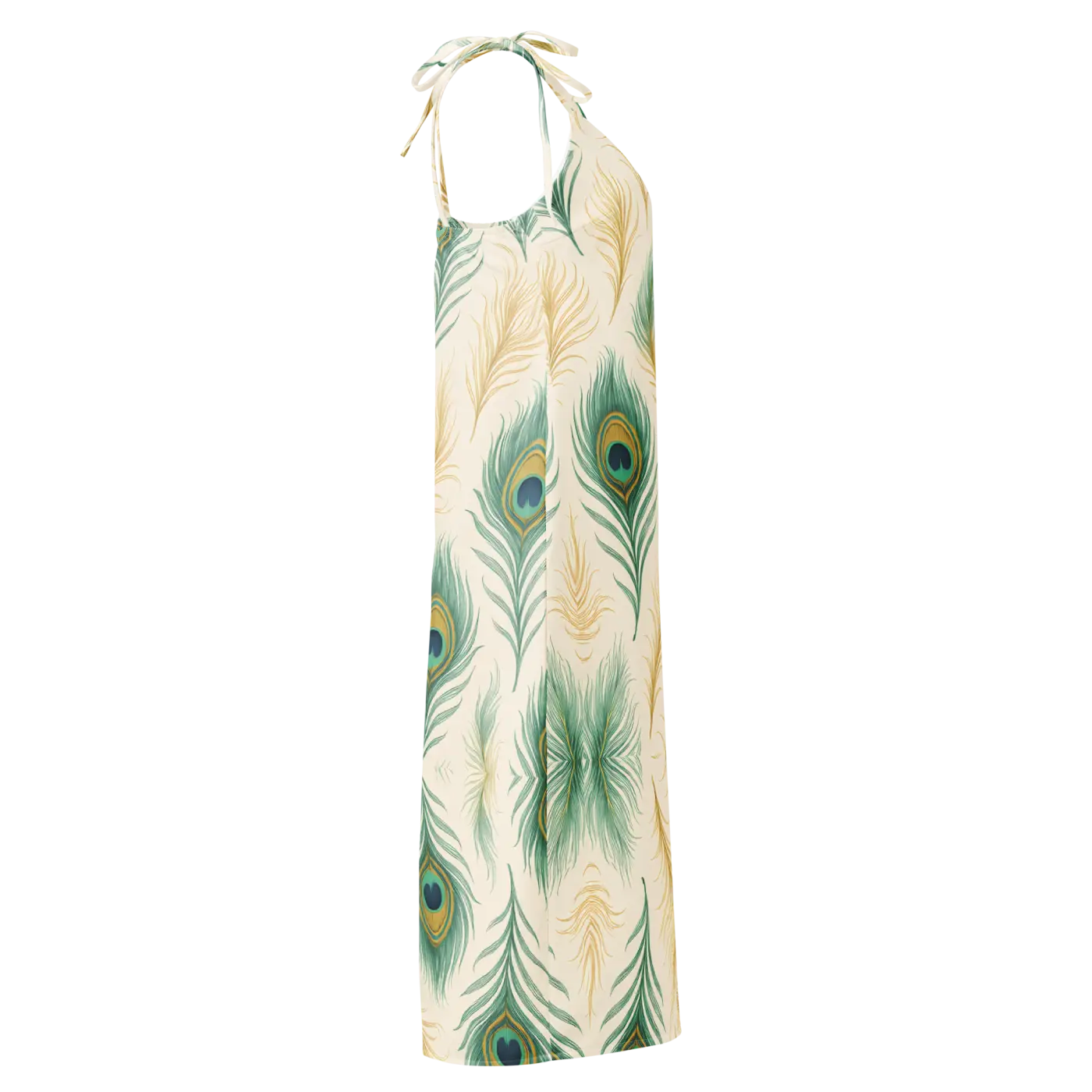 Peacock Feather Midi Dress - Built-In Bra Comfort - DipaliZ