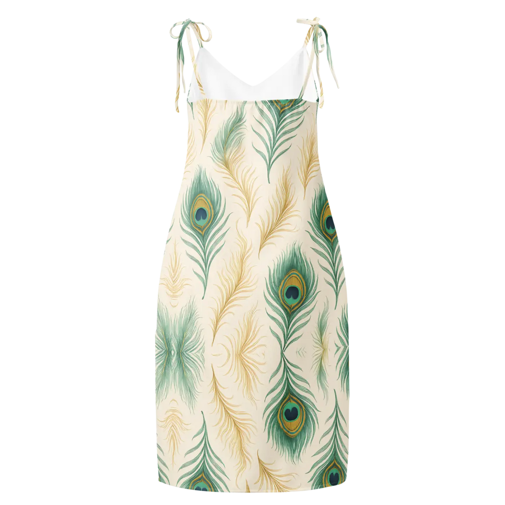 Peacock Feather Midi Dress - Built-In Bra Comfort - DipaliZ