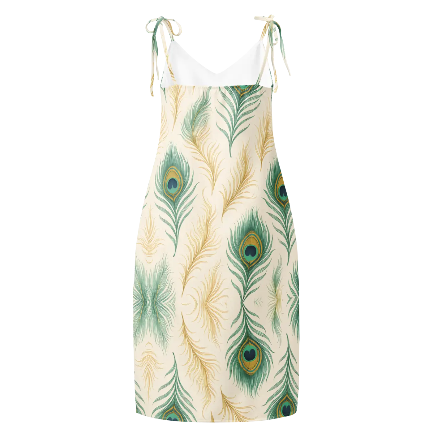 Peacock Feather Midi Dress - Built-In Bra Comfort - DipaliZ