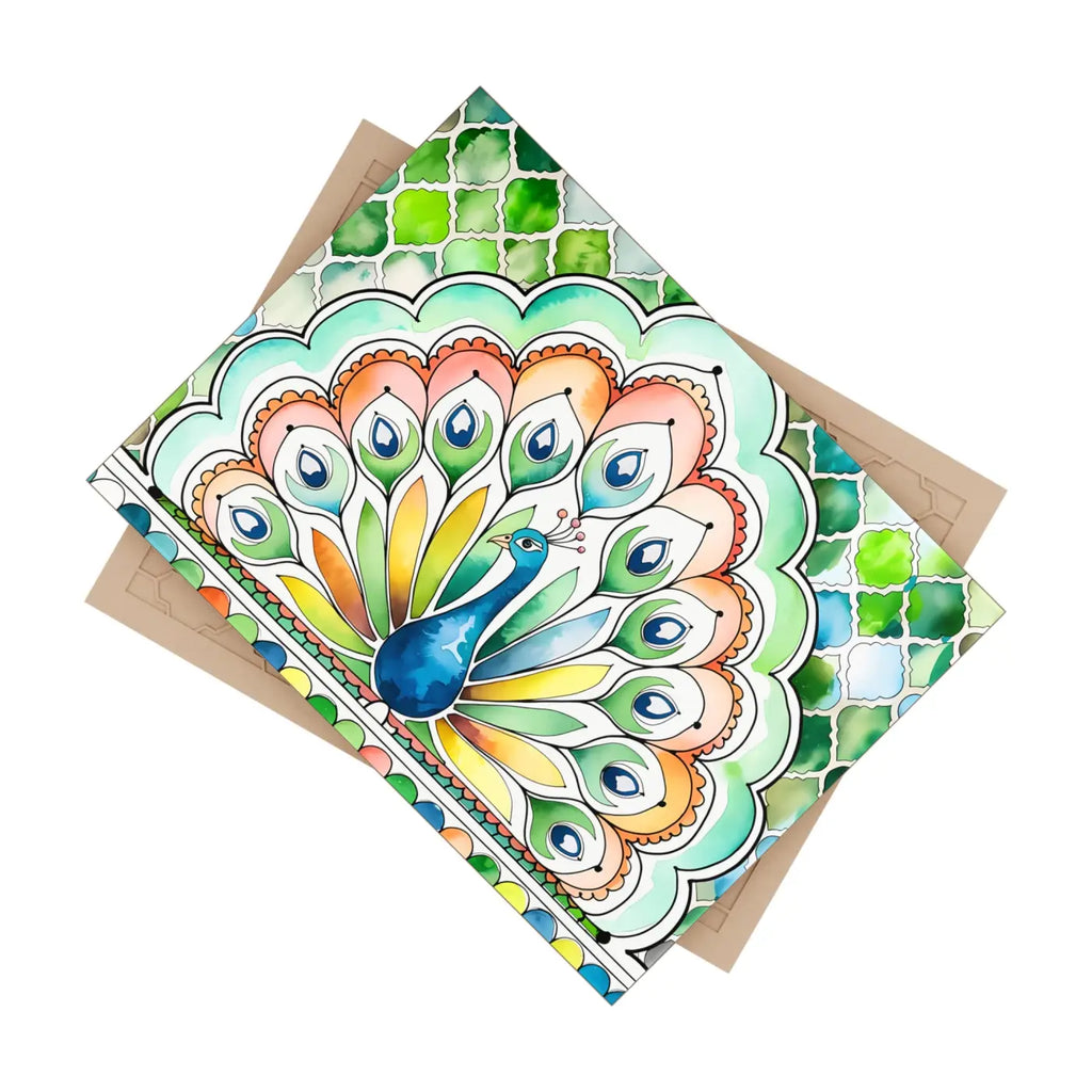 Vibrant Peacock Ceramic Photo Tile - Wall Decor - DipaliZ