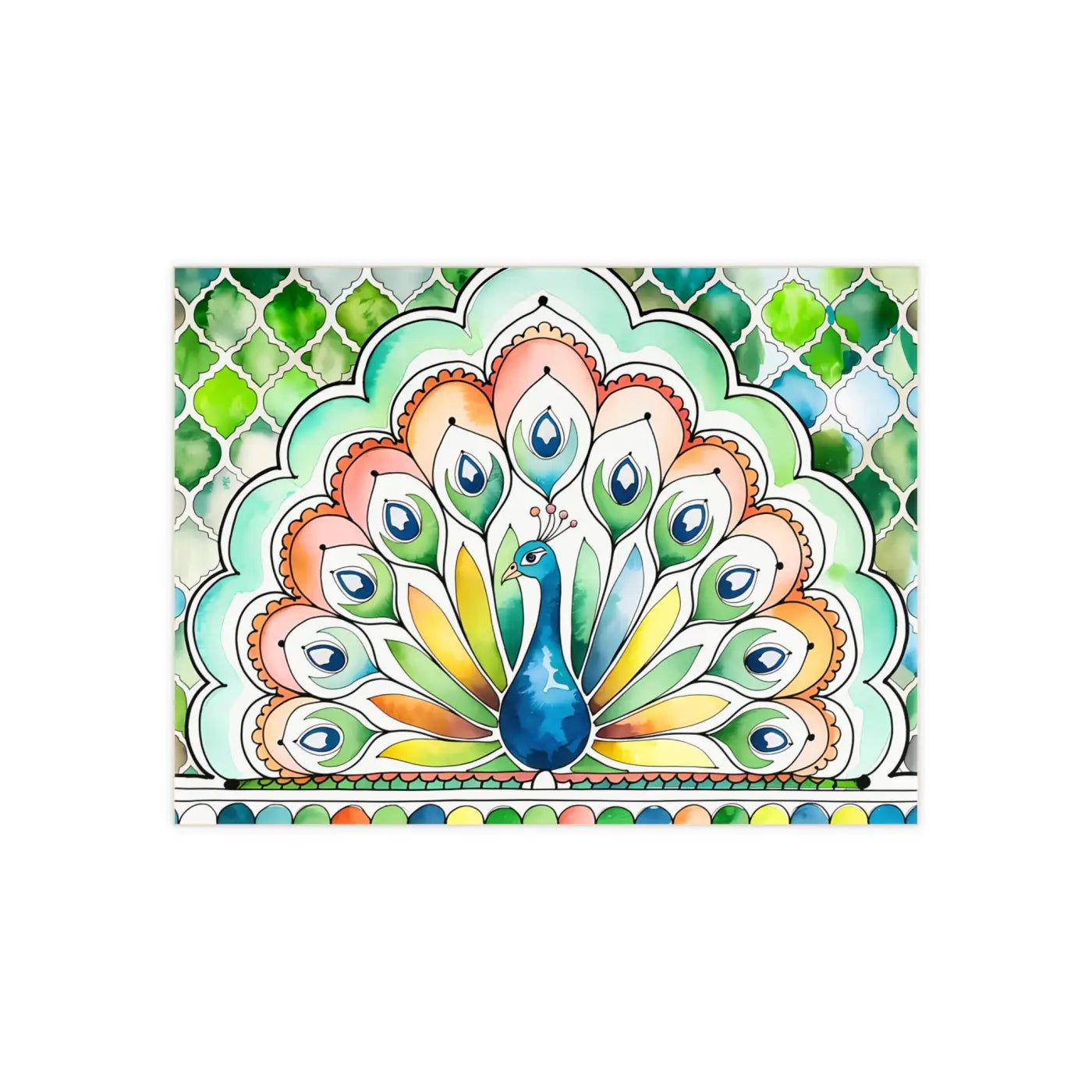 Vibrant Peacock Ceramic Photo Tile - Wall Decor - DipaliZ