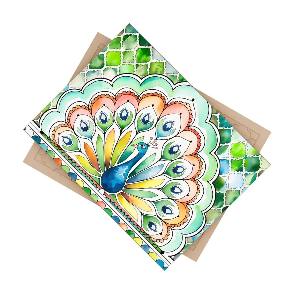Vibrant Peacock Ceramic Photo Tile - Wall Decor - DipaliZ