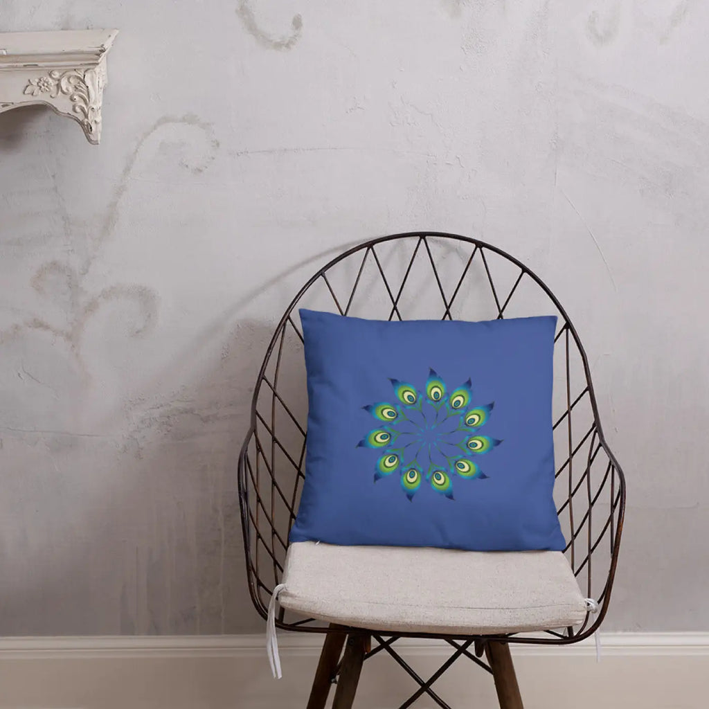 Peacock Feathers Basic Pillow - Machine Washable Case - DipaliZ
