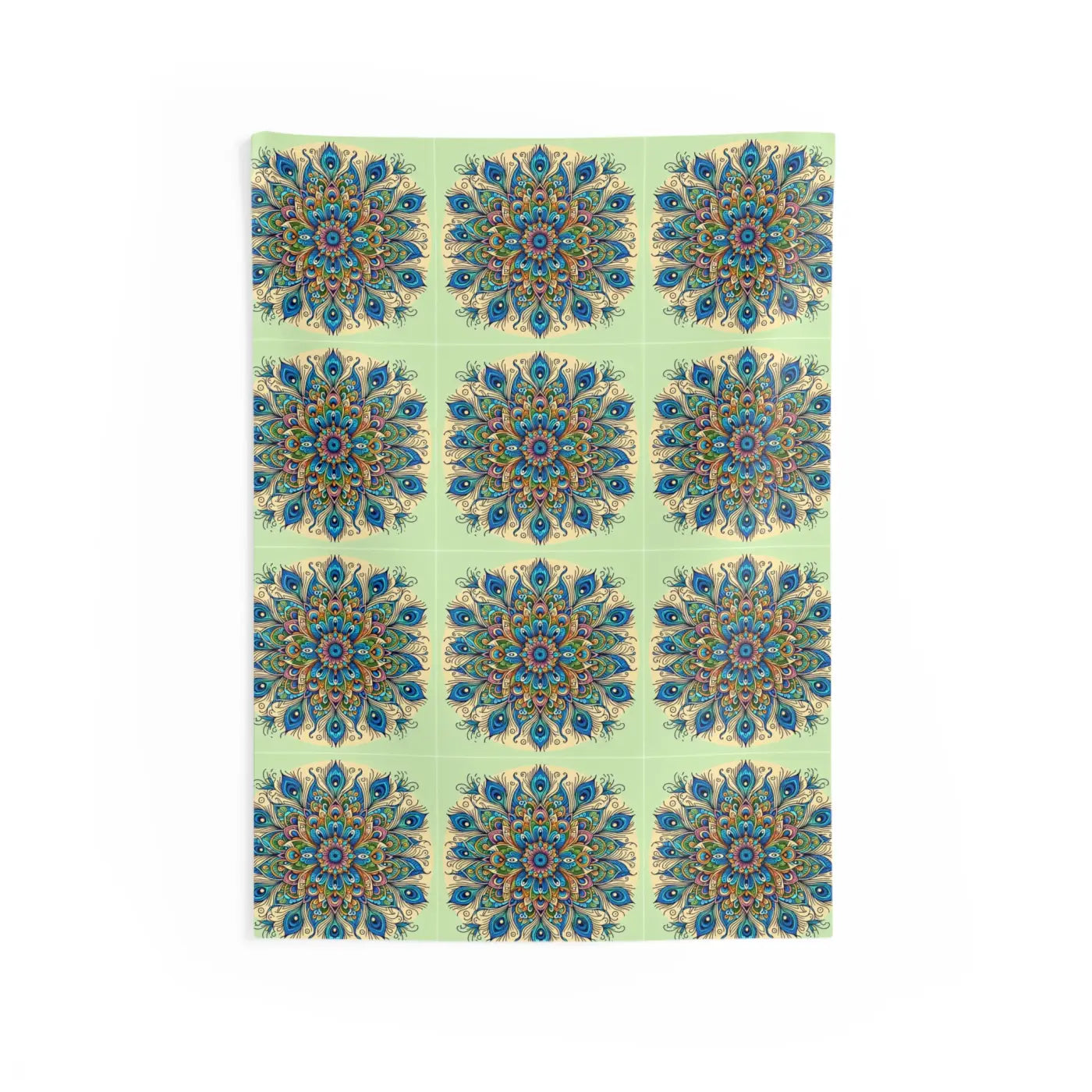 Peacock Feathers Pattern Wall Tapestry - Polyester Indoor Wall - DipaliZ