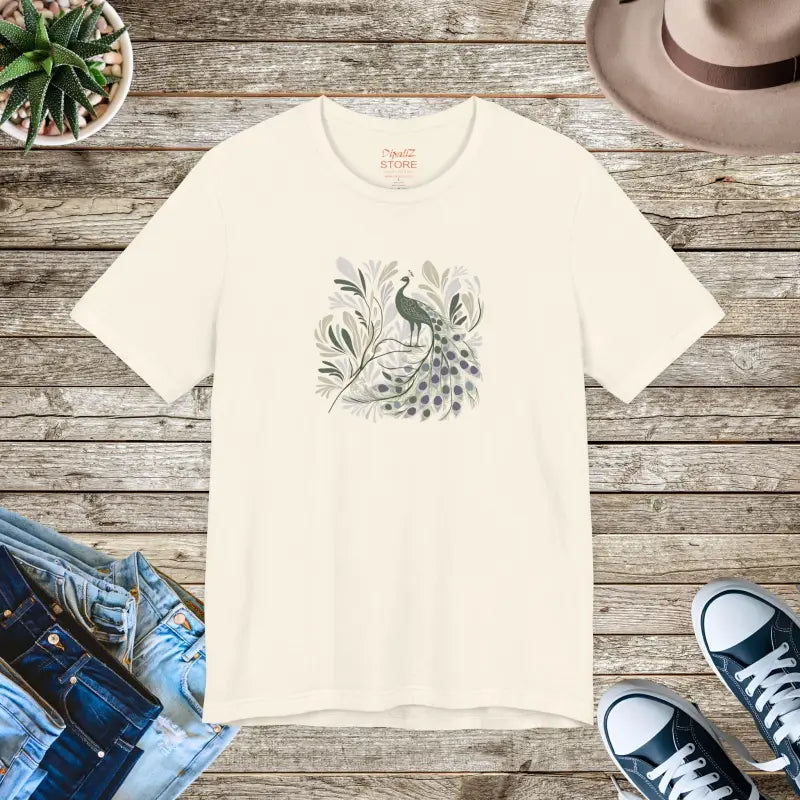 Floral Peacock Unisex Tee - Soft Cotton Quality Print - DipaliZ