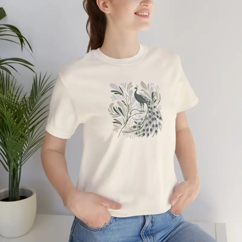 Floral Peacock Unisex Tee - Soft Cotton Quality Print - DipaliZ
