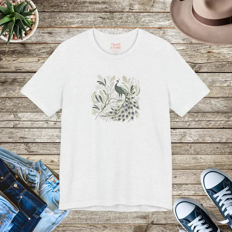 Floral Peacock Unisex Tee - Soft Cotton Quality Print - DipaliZ