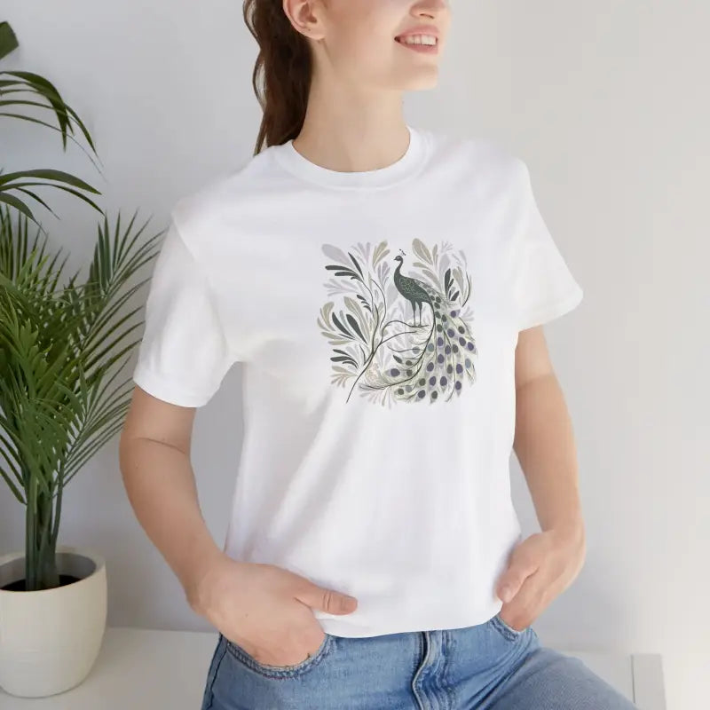 Floral Peacock Unisex Tee - Soft Cotton Quality Print - DipaliZ