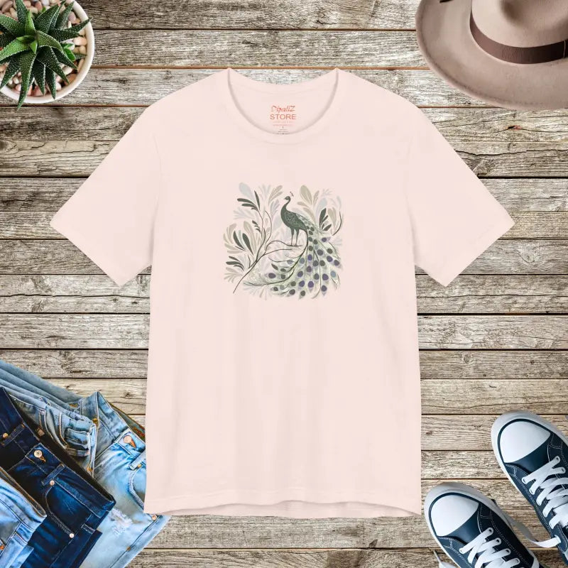 Floral Peacock Unisex Tee - Soft Cotton Quality Print - DipaliZ