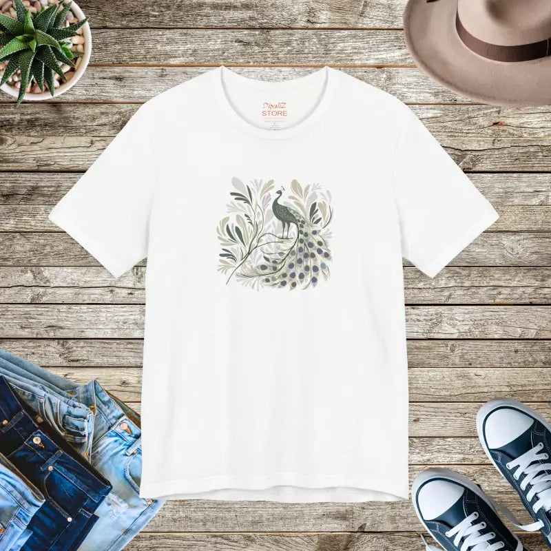 Floral Peacock Unisex Tee - Soft Cotton Quality Print - DipaliZ