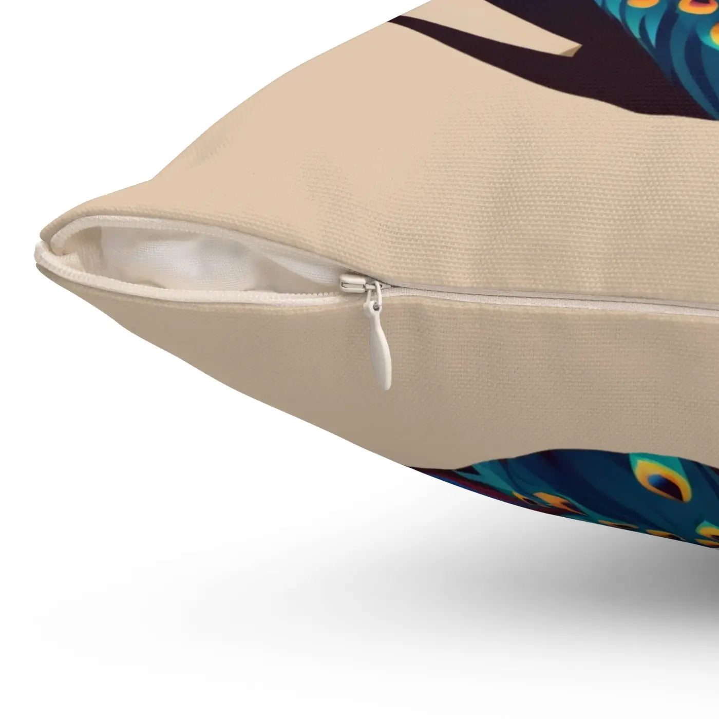 Peacock Spun Polyester Square Pillow - Double-Sided Print - DipaliZ