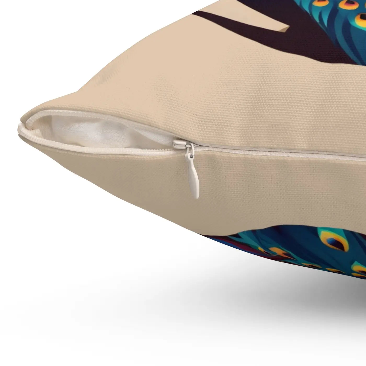 Peacock Spun Polyester Square Pillow - Double-Sided Print - DipaliZ