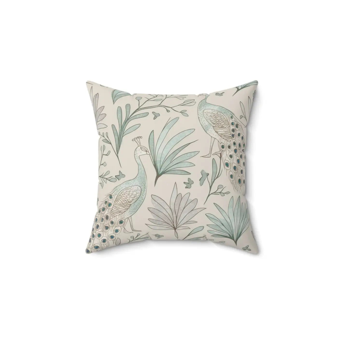 Peacock Paradise Square Pillow - Spun Polyester Home Decor - DipaliZ
