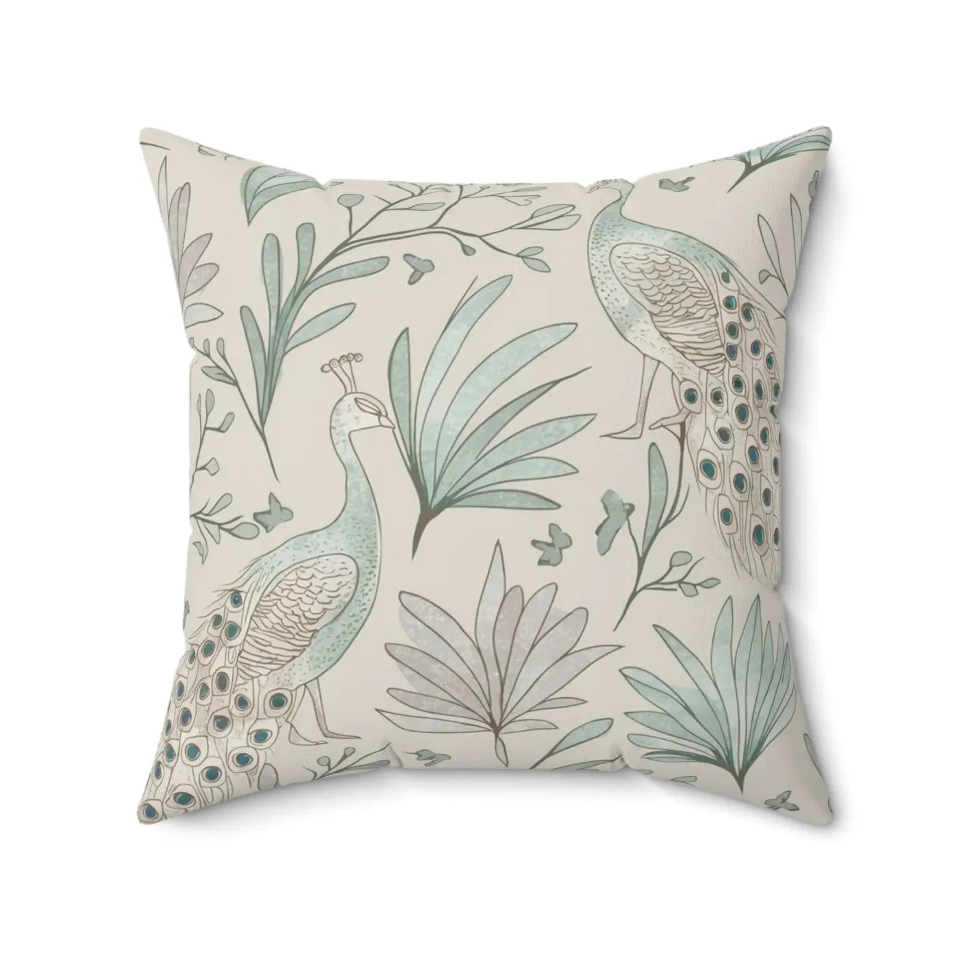 Peacock Paradise Square Pillow - Spun Polyester Home Decor - DipaliZ