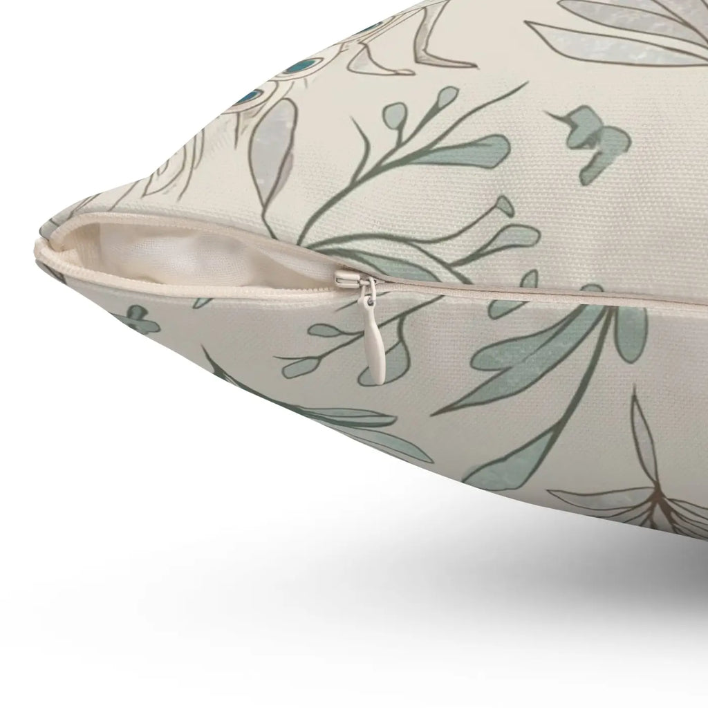 Peacock Paradise Square Pillow - Spun Polyester Home Decor - DipaliZ