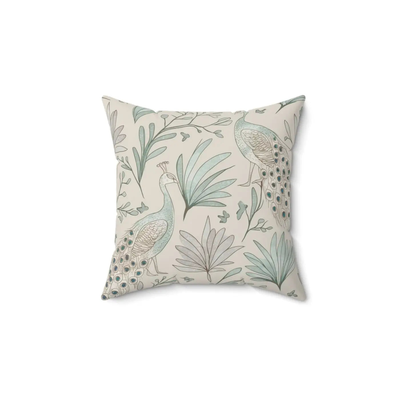 Peacock Paradise Square Pillow - Spun Polyester Home Decor - DipaliZ