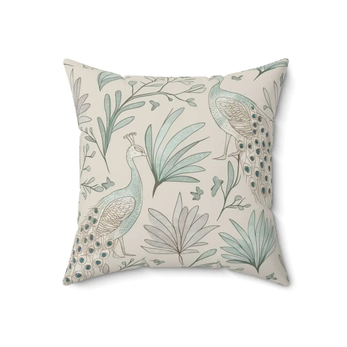 Peacock Paradise Square Pillow - Spun Polyester Home Decor - DipaliZ