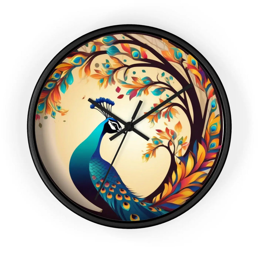 Peacock Wall Clock - Silent Statement Piece for Home - DipaliZ