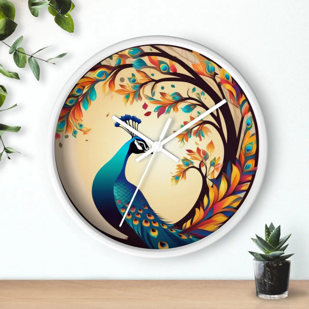 Peacock Wall Clock - Silent Statement Piece for Home - DipaliZ