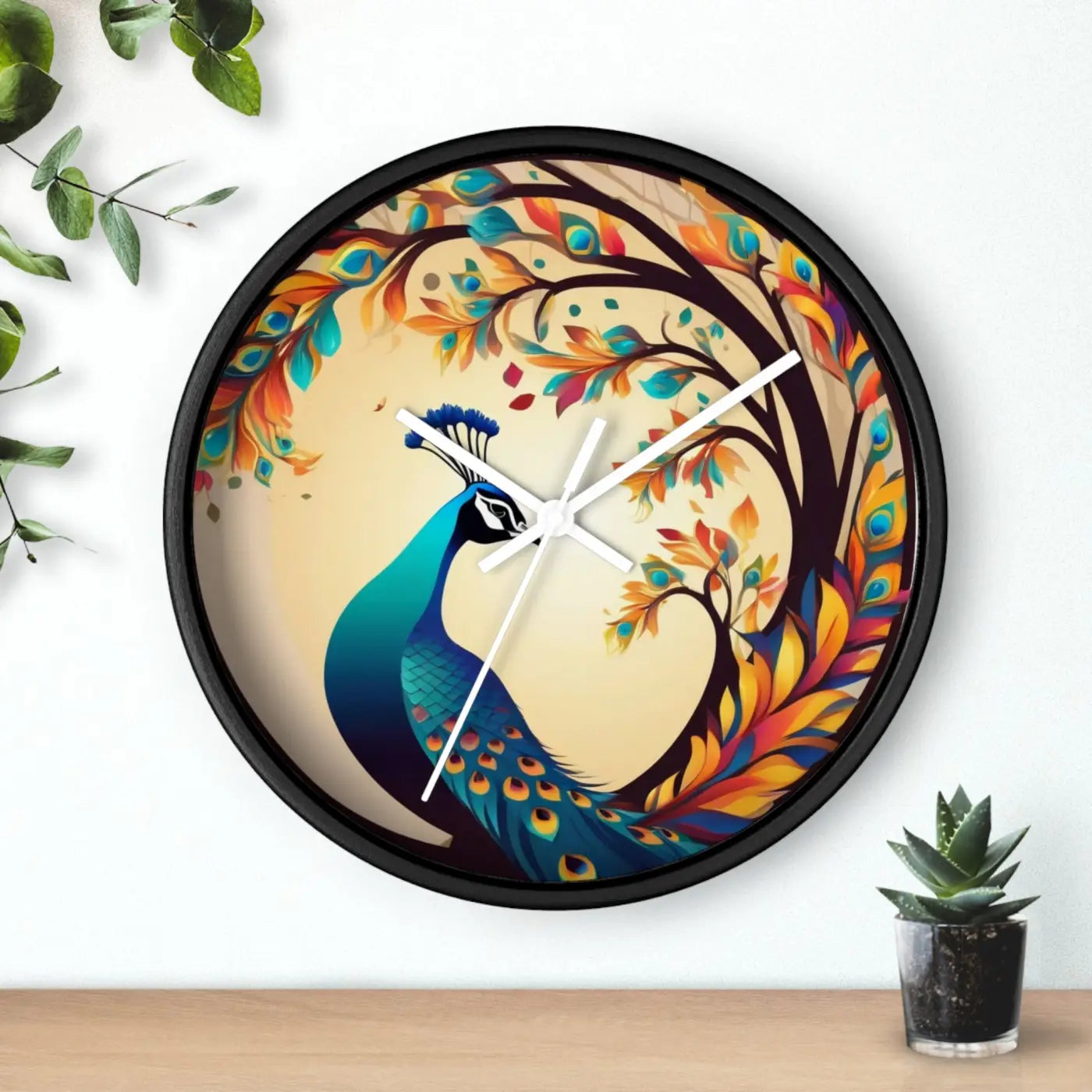 Peacock Wall Clock - Silent Statement Piece for Home - DipaliZ
