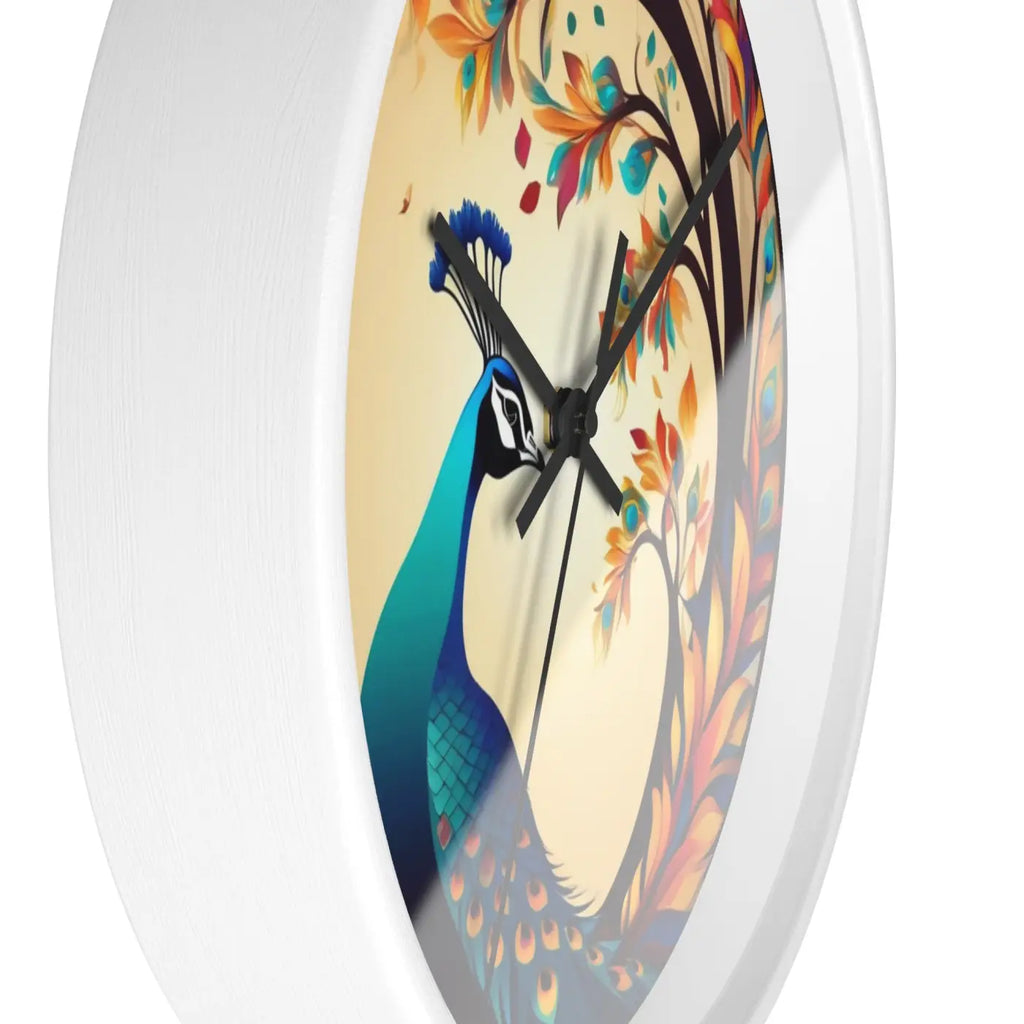 Peacock Wall Clock - Silent Statement Piece for Home - DipaliZ