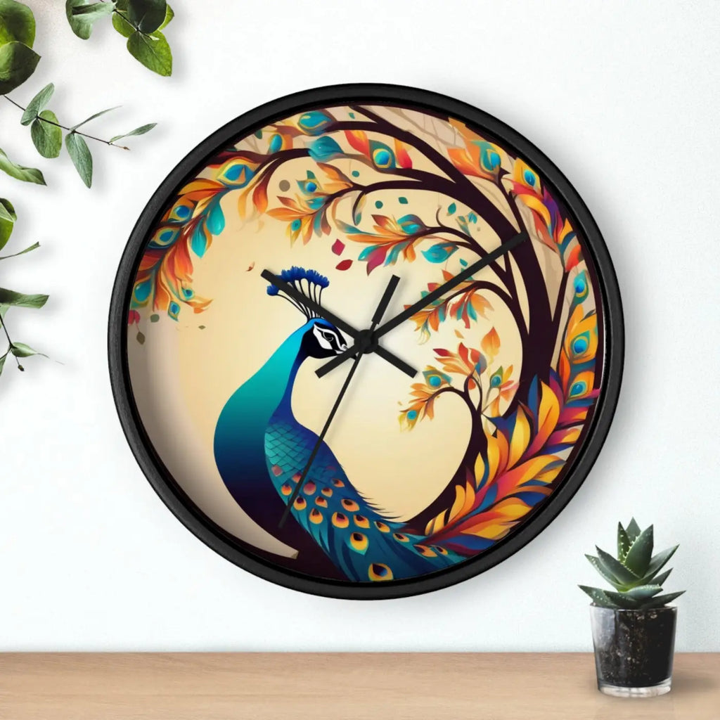 Peacock Wall Clock - Silent Statement Piece for Home - DipaliZ