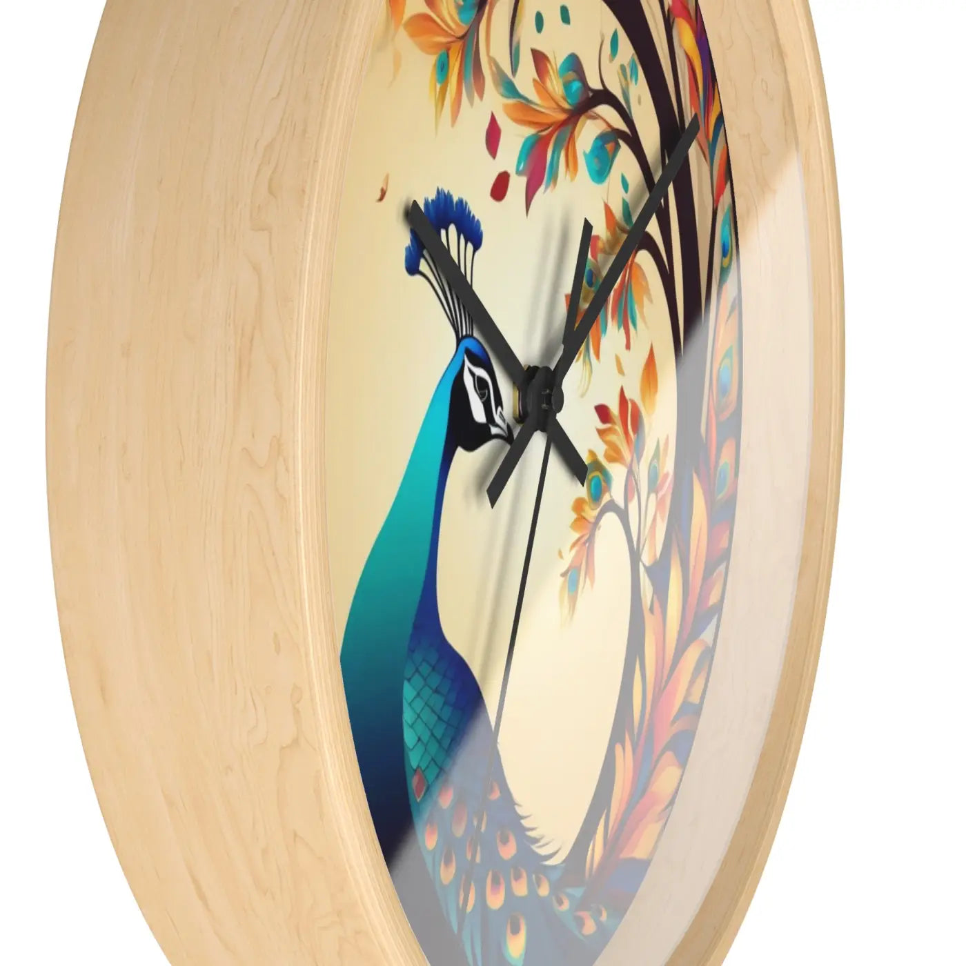Peacock Wall Clock - Silent Statement Piece for Home - DipaliZ