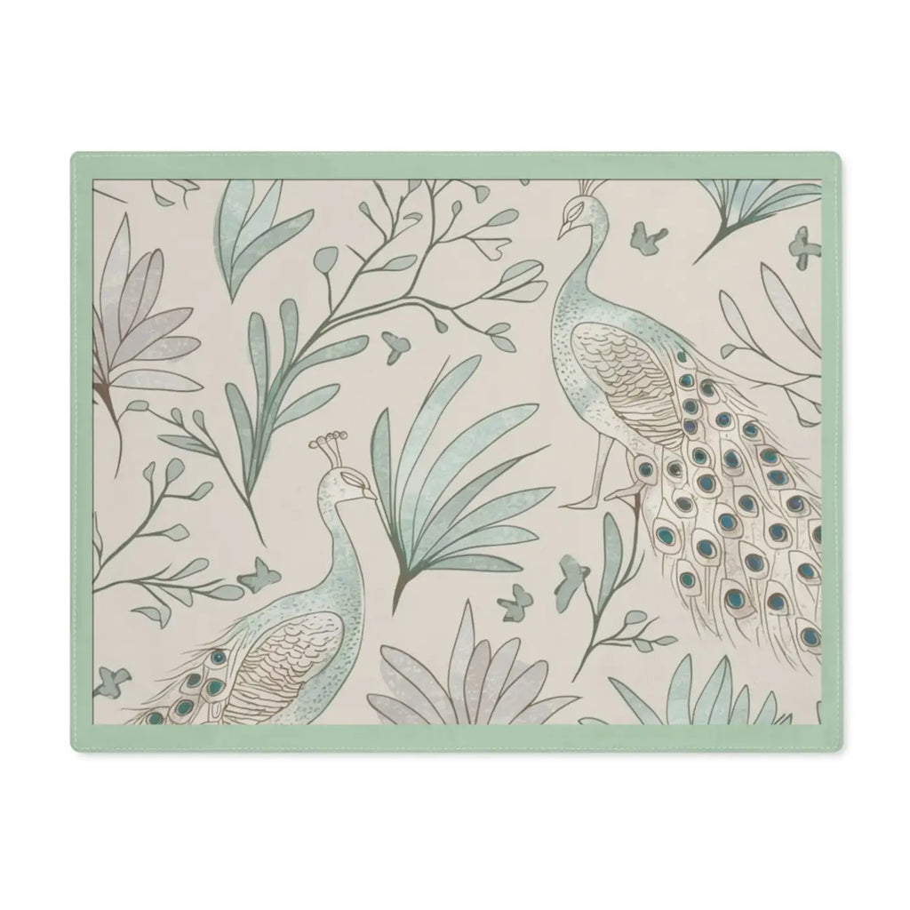Peacock Placemats - Vibrant Cotton Nature Design - DipaliZ