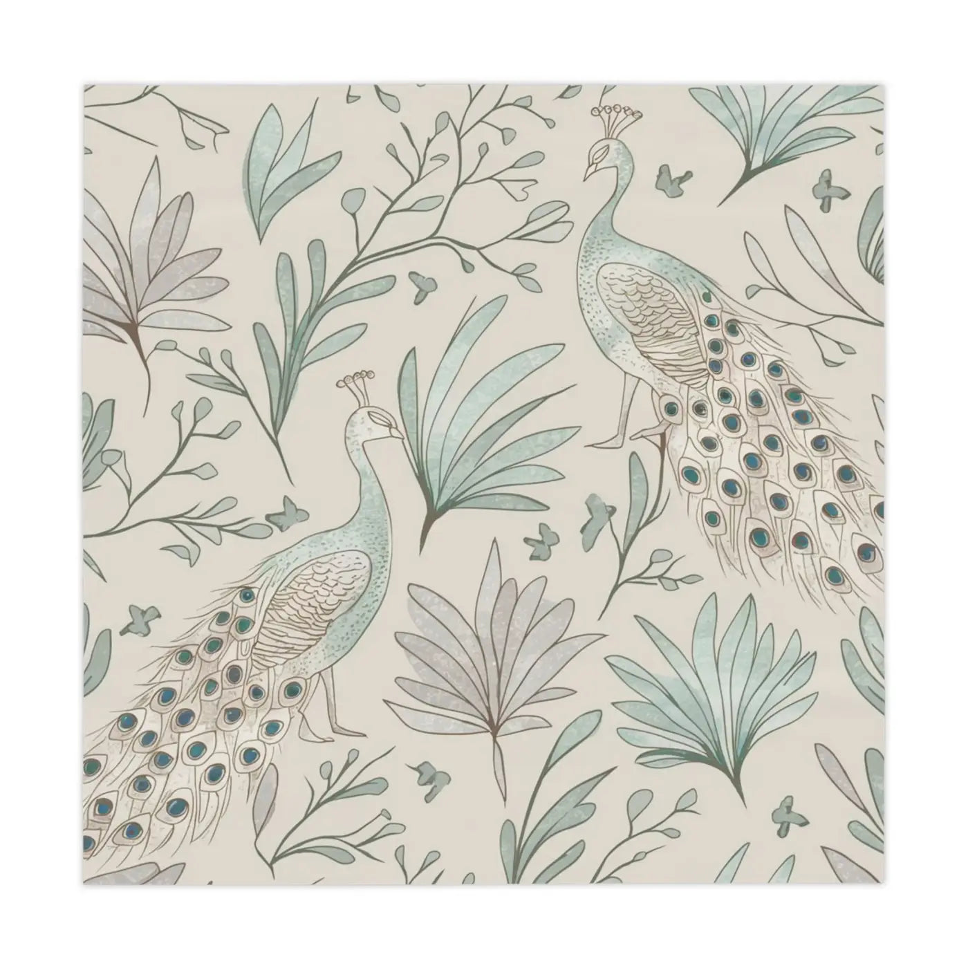 Peacock Tablecloth - Pastel Pattern Polyester - DipaliZ