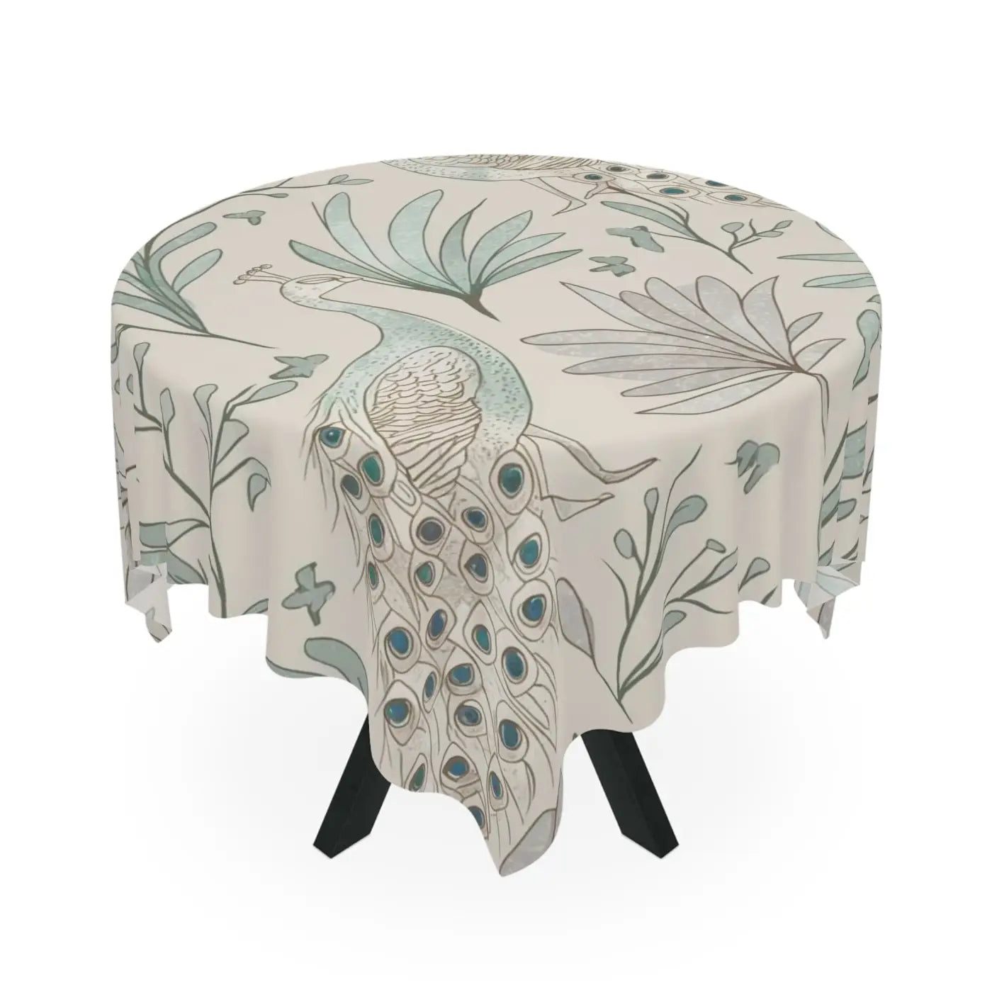 Peacock Tablecloth - Pastel Pattern Polyester - DipaliZ