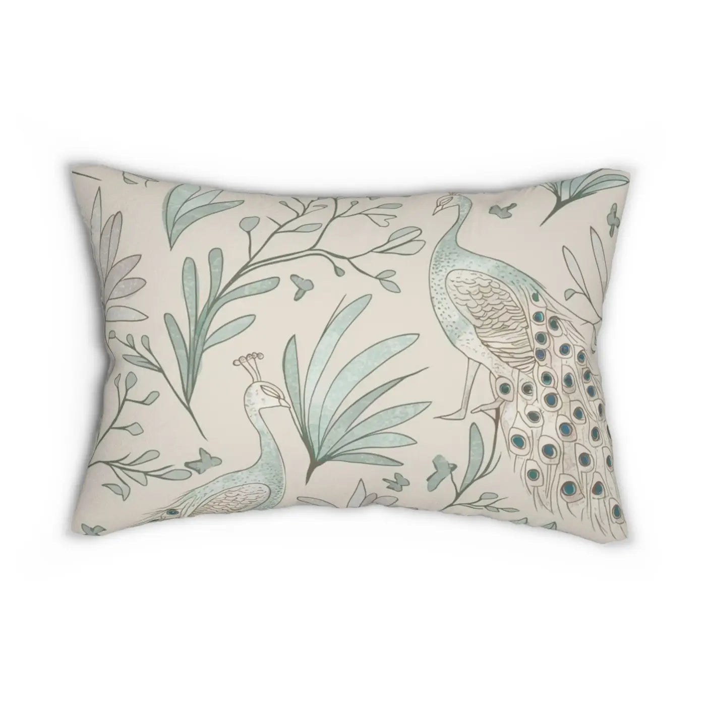 Peacock Lumbar Pillow - Spun Polyester Home Decor - DipaliZ