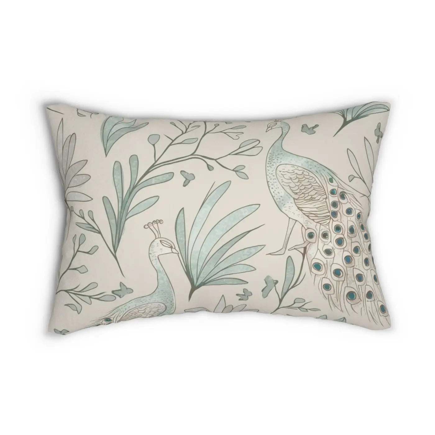 Peacock Lumbar Pillow - Spun Polyester Home Decor - DipaliZ