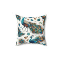 Peacock Design Spun Polyester Square Pillow - Double-Sided Print - DipaliZ