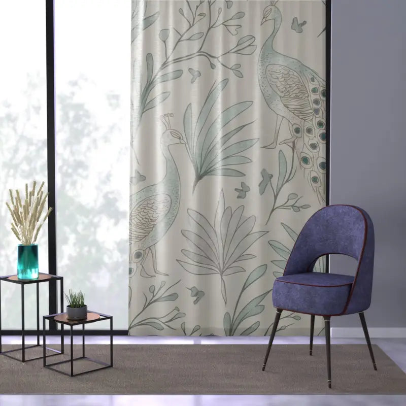 Peacoks Window Curtains - Semi Transparent Fabric - DipaliZ