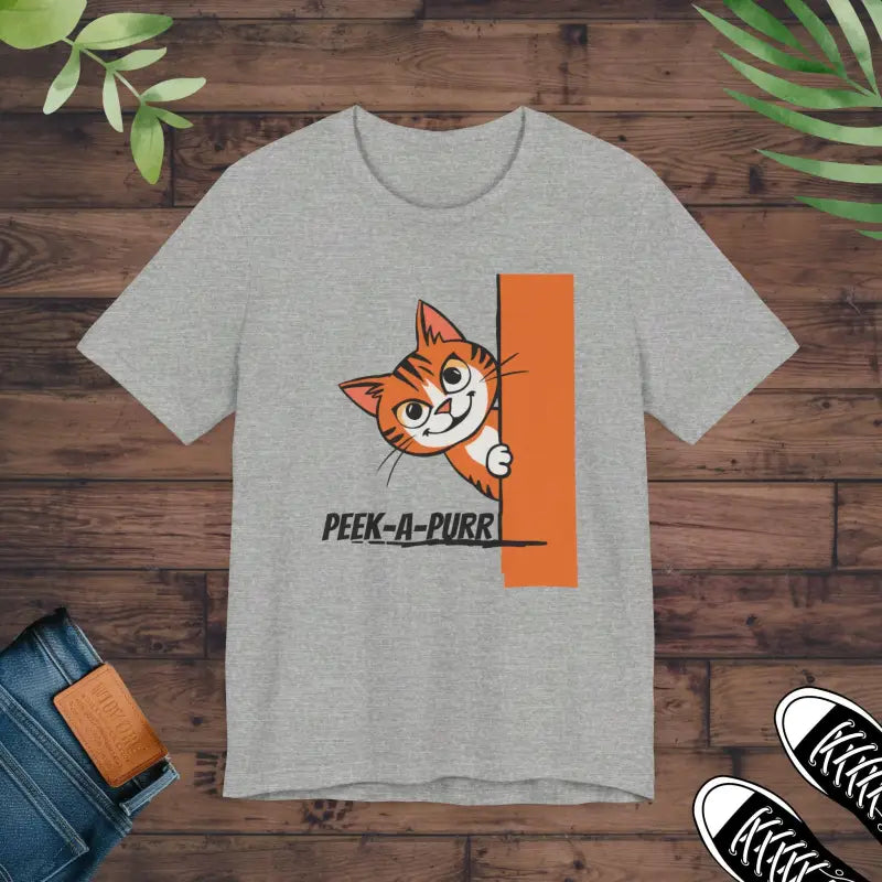 Cat Jersey Short Sleeve Tee - Peek A Purr Design - DipaliZ