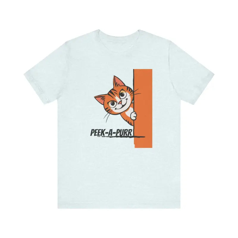 Cat Jersey Short Sleeve Tee - Peek A Purr Design - DipaliZ