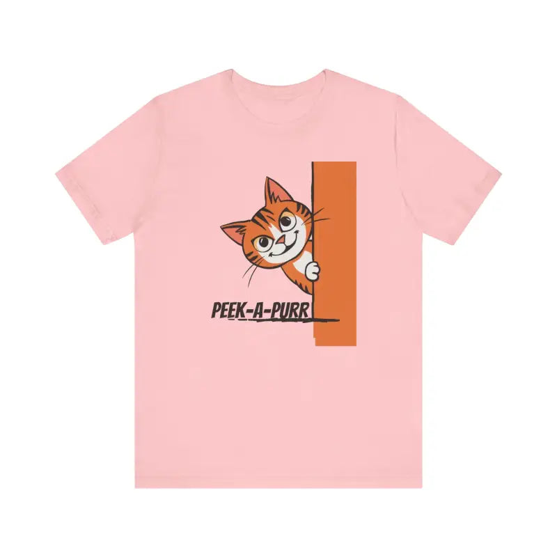 Cat Jersey Short Sleeve Tee - Peek A Purr Design - DipaliZ