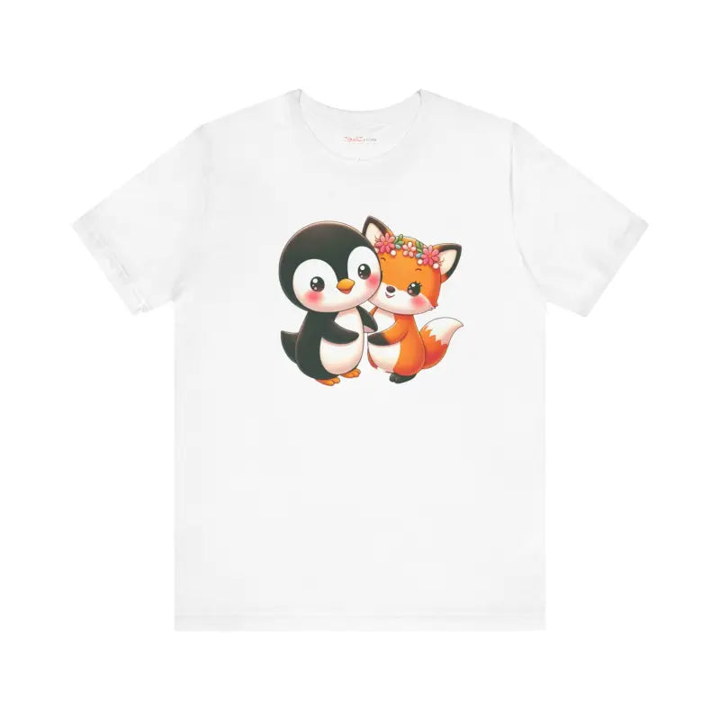 Unisex Jersey Short Sleeve Tee - Penguin Squirrel Friends - DipaliZ