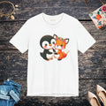 Unisex Jersey Short Sleeve Tee - Penguin Squirrel Friends - DipaliZ