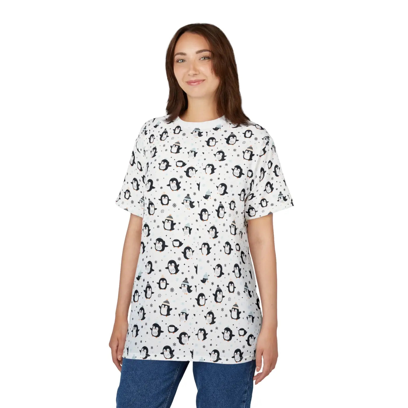 Unisex Cut and Sew Tee - Penguin Design Eco-Friendly - DipaliZ