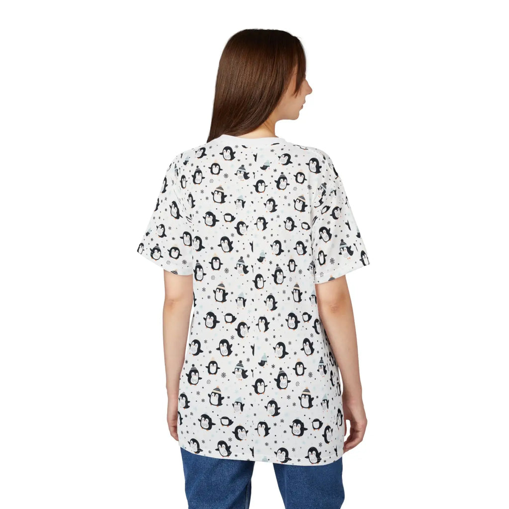 Unisex Cut and Sew Tee - Penguin Design Eco-Friendly - DipaliZ