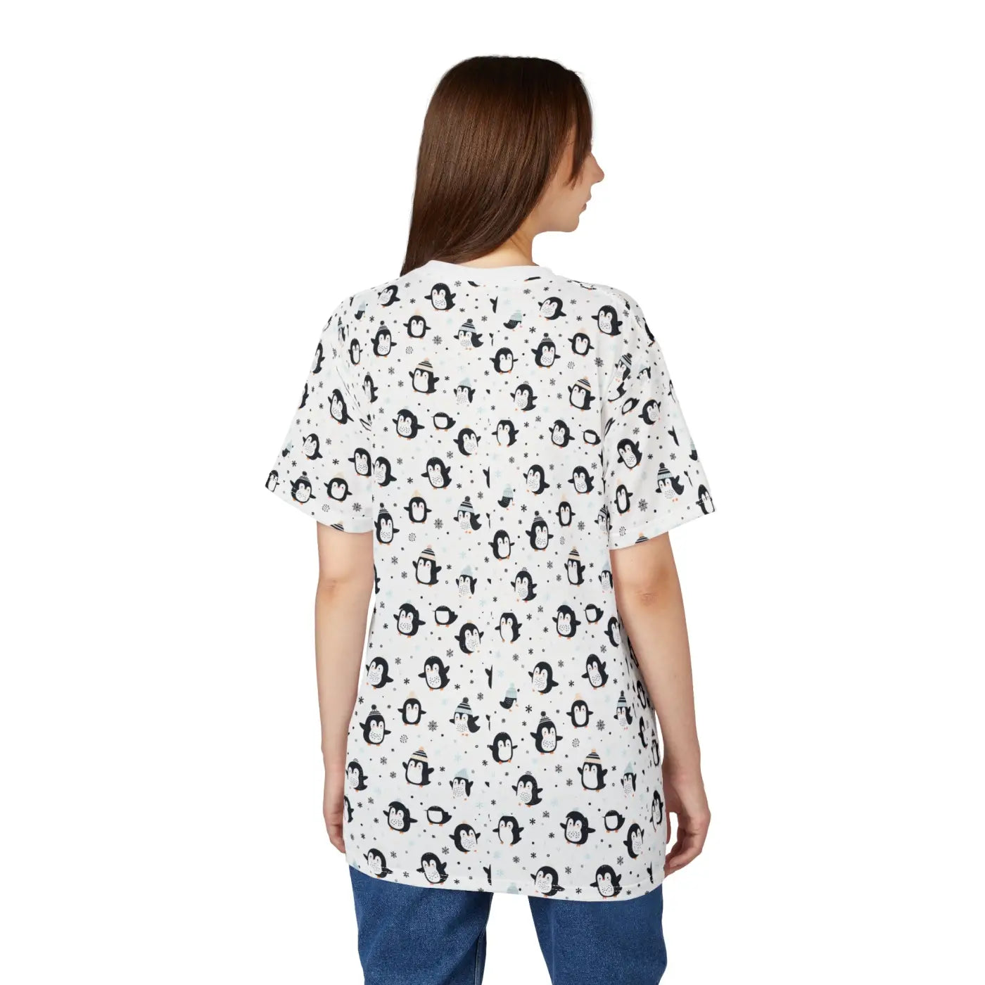 Unisex Cut and Sew Tee - Penguin Design Eco-Friendly - DipaliZ