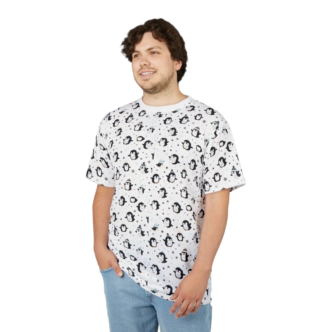 Unisex Cut and Sew Tee - Penguin Design Eco-Friendly - DipaliZ