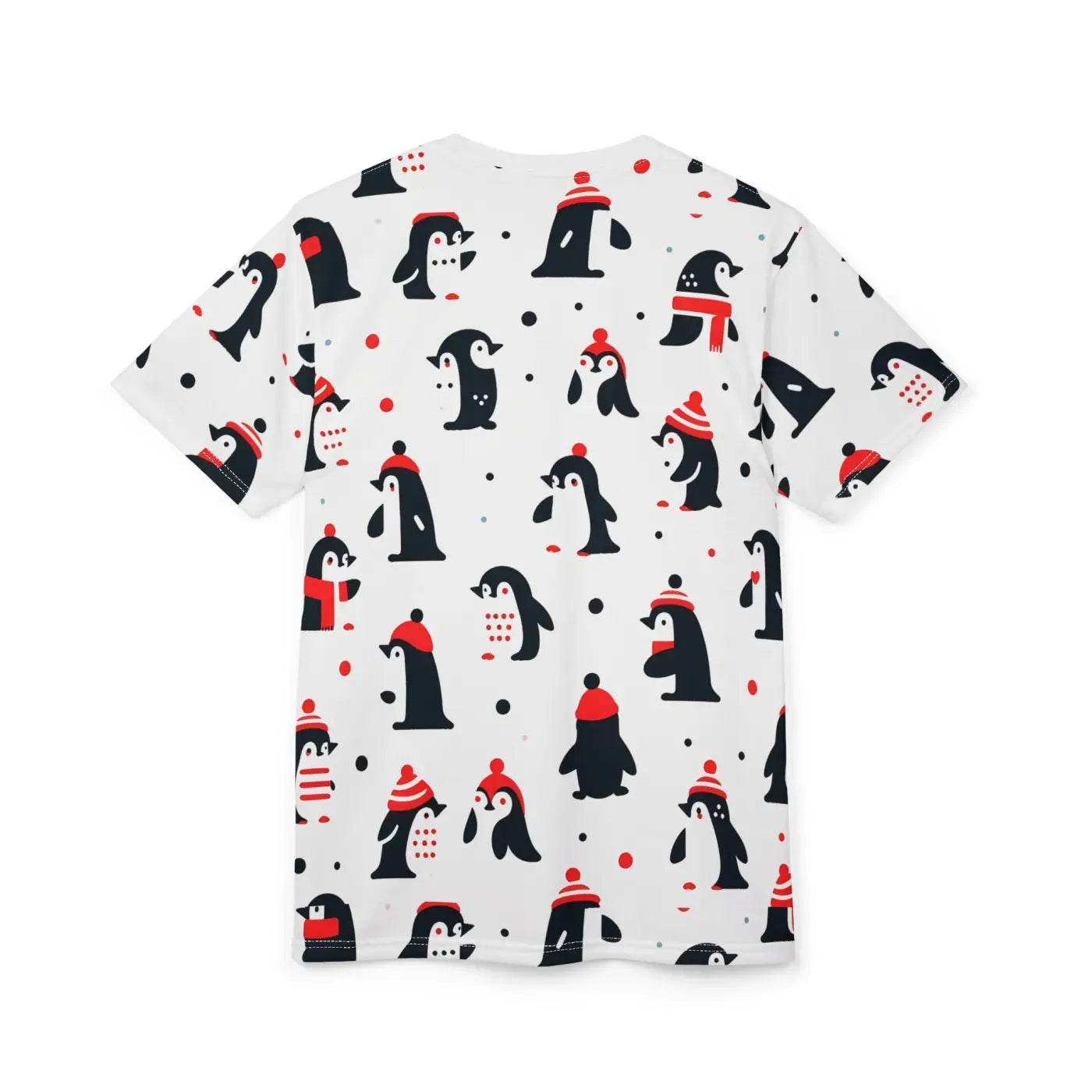 Unisex Cut and Sew Tee Featuring Penguins - Cozy Winter Style - DipaliZ