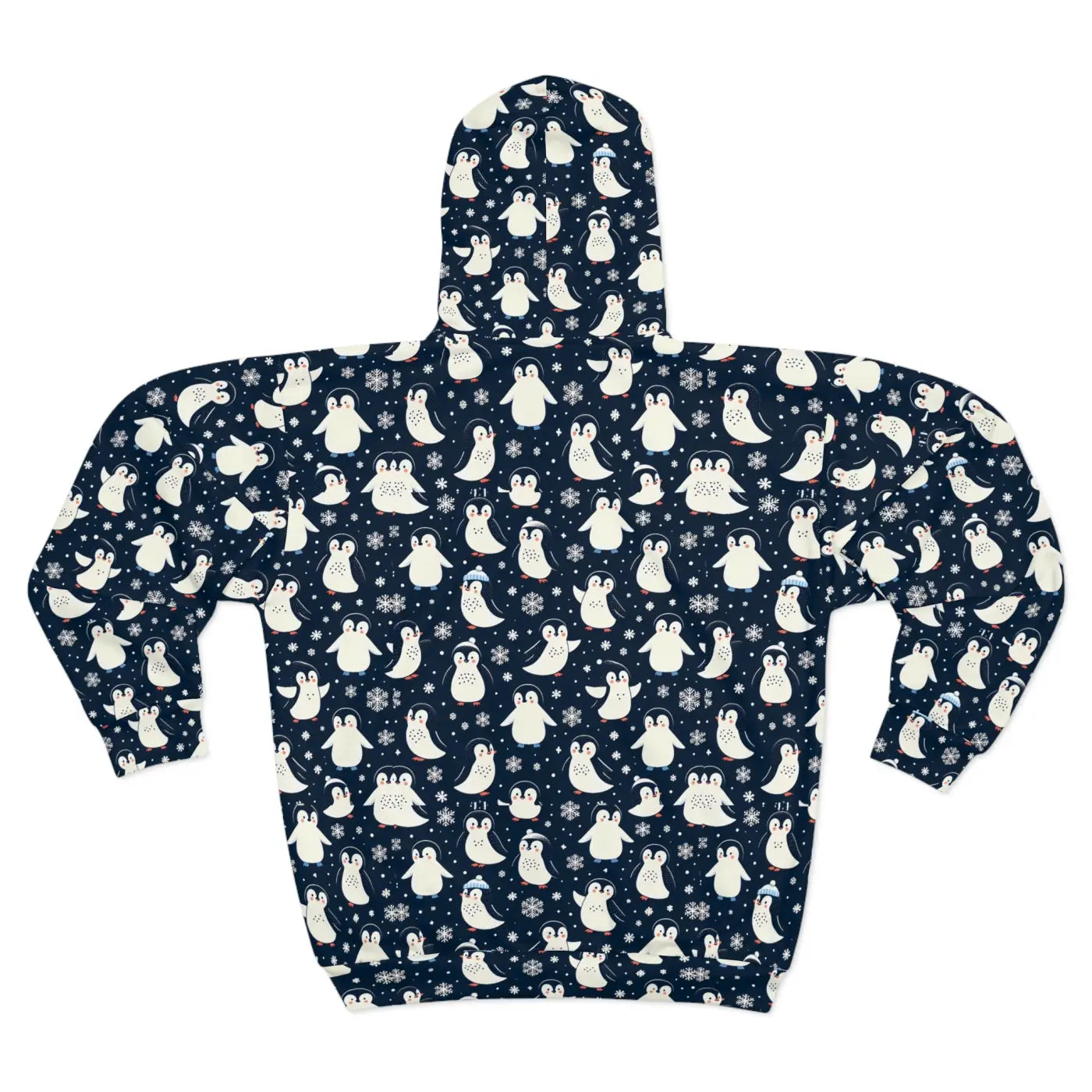 Penguins Pattern Unisex Zip Hoodie - Soft Fleece Winter - DipaliZ