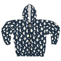 Penguins Pattern Unisex Zip Hoodie - Soft Fleece Winter - DipaliZ