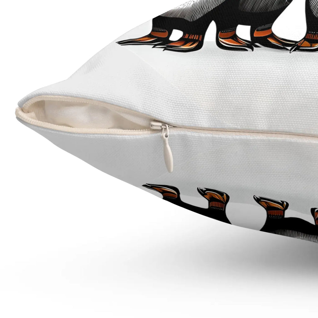 Penguins Throw Pillow - Polyester Square Cover - DipaliZ