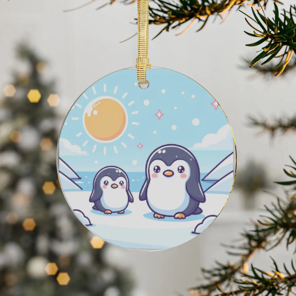 Acrylic Ornament Styles - Winter Wonderland Penguins - DipaliZ